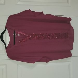 NWT Juicy Couture Los Angeles short sleeve top, sparkle embroidery size XL